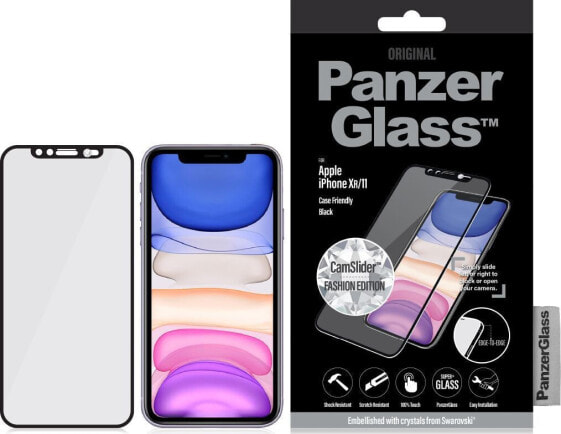 PanzerGlass Szkło hartowane do iPhone XR/11 - CamSlider z kryształkiem Swarovski (2681)