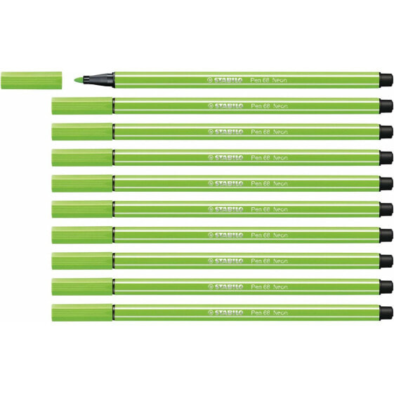 Фетр Stabilo Pen 68 Флюоресцентный Зеленый (10 Предметы)