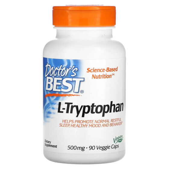 Витамины и БАДы для здорового сна Doctor's Best L-Tryptophan, 500 мг, 90 вегетарианских капсул
