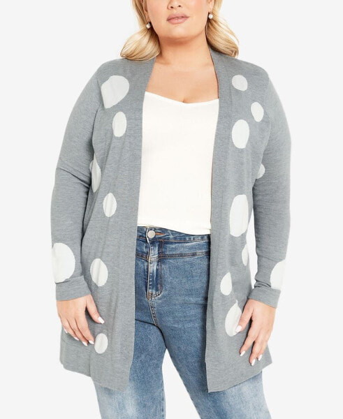 Plus Size Spot It Longline Cardigan Sweater