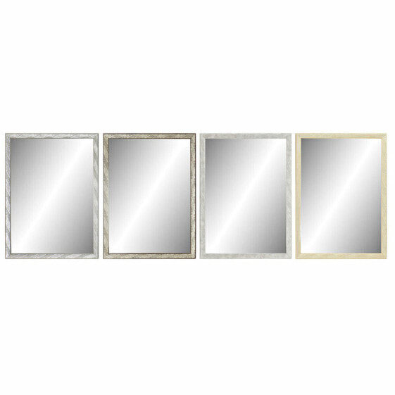 Настенное зеркало DKD Home Decor 56 x 2 x 76 cm Стеклянный Натуральный Серый Коричневый Темно-серый полистирол Тропический Лист