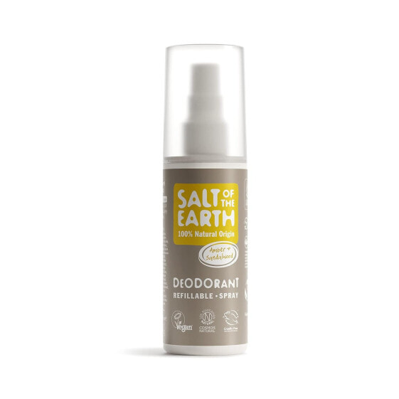 Salt Of The Earth Natural Deodorant Spray, Amber & Sandalwood, Vegan, Long-Lasting Protection, Cruelty Free, 100 ml