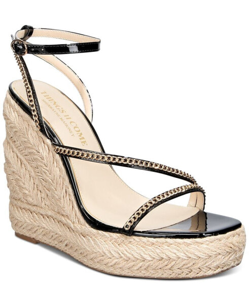 Women's Dina Luxurious Asymmetrical Espadrille Wedge Sandals