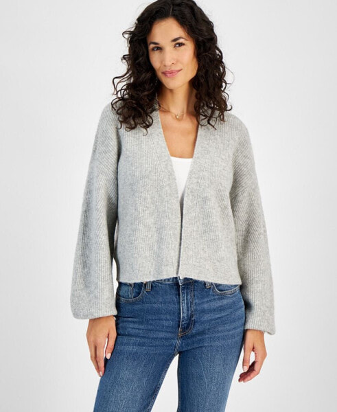 Women's Cropped Open-Front Long-Sleeve Cardigan, Created for Macy's