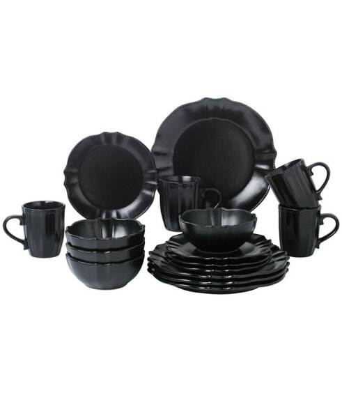 Scalloped Edge 16 Piece Service for 4 Dinnerware Set