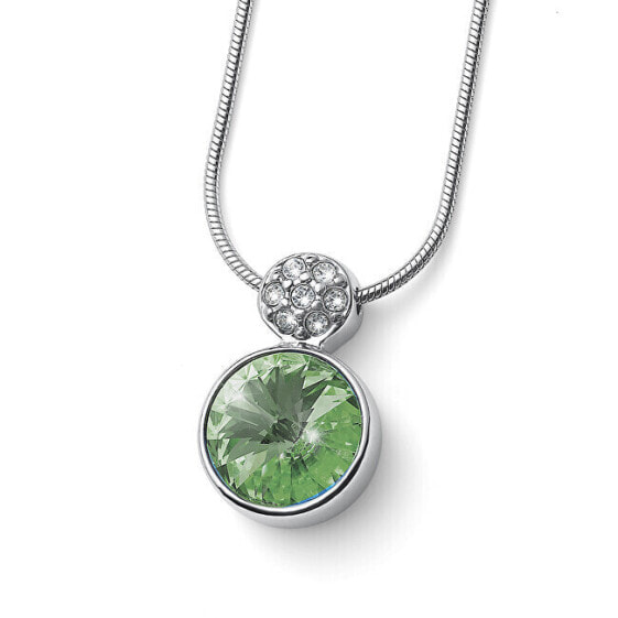 Dazzling necklace with green crystal Wake 12267 214