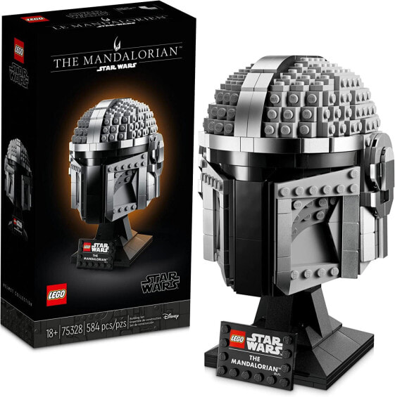 LEGO Star Wars 75328 The Mandalorian Helmet, Creative Building Kit for Adults, Collectable, Construction and Exhibition Model, Leisure Fun, Birthday Gift or Surprise for Fans 584 Pieces