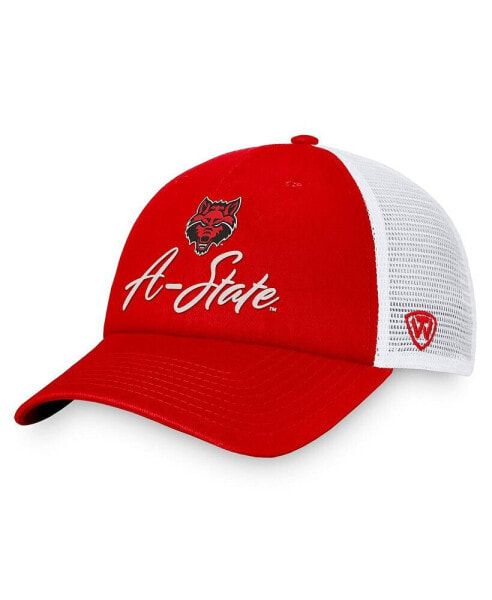 Women's Scarlet, White Arkansas State Red Wolves Charm Trucker Adjustable Hat