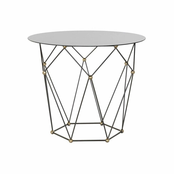 Журнальный стол DKD Home Decor Металлический Стеклянный Чёрный Кристальный Золотой (70 x 70 x 60 см)