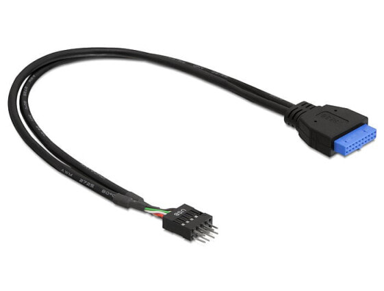 Delock USB 3.0 19 pin - USB 2.0 8 pin 45cm - 0.45 m - 2.0/3.2 Gen 1 (3.1 Gen 1) - Male/Male - 480 Mbit/s - Black