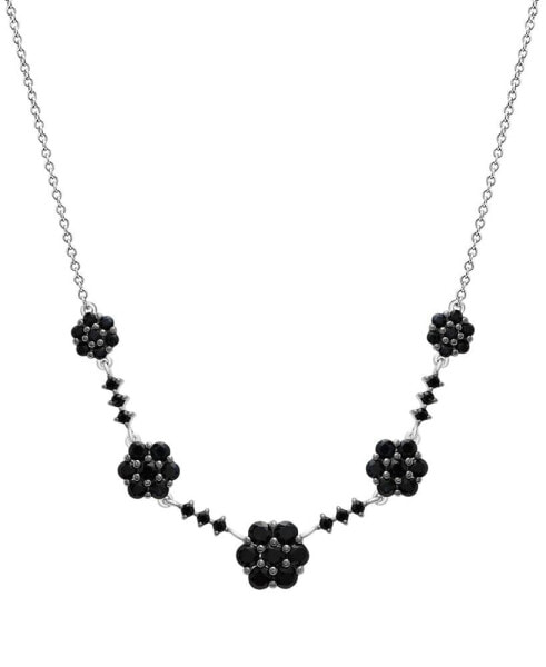 Black Sapphire Cluster 17" Collar Necklace (2-3/8 ct. t.w.) in 14k White Gold