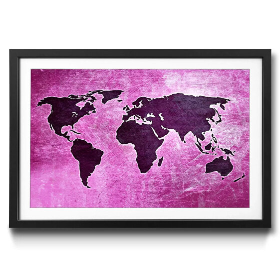 Gerahmtes Bild Worldmap No.4