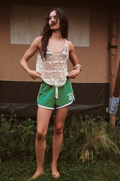 MESH TOP WITH SEASHELLS