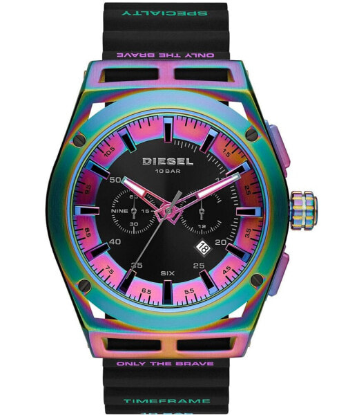 Часы и аксессуары Diesel мужские Хронограф Timeframe с черным силиконовым ремешком 48 мм