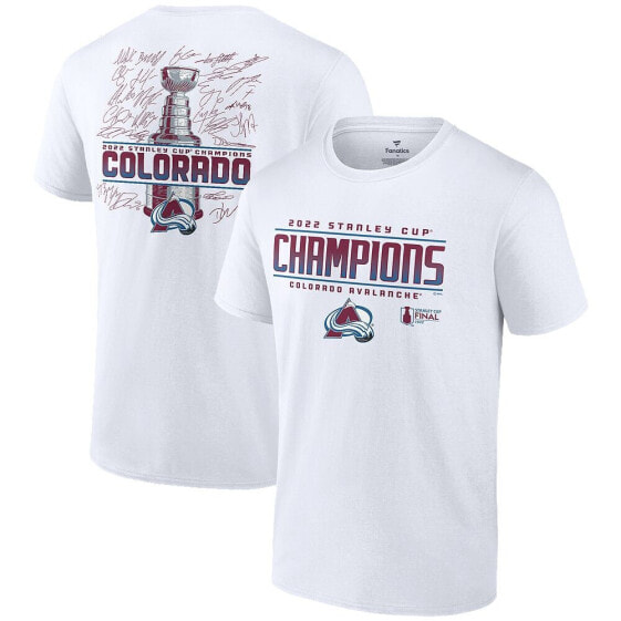 Men's White Colorado Avalanche 2022 Stanley Cup Champions Signature Roster T-Shirt
