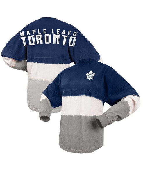 Women's Blue, Gray Toronto Maple Leafs Ombre Long Sleeve T-shirt