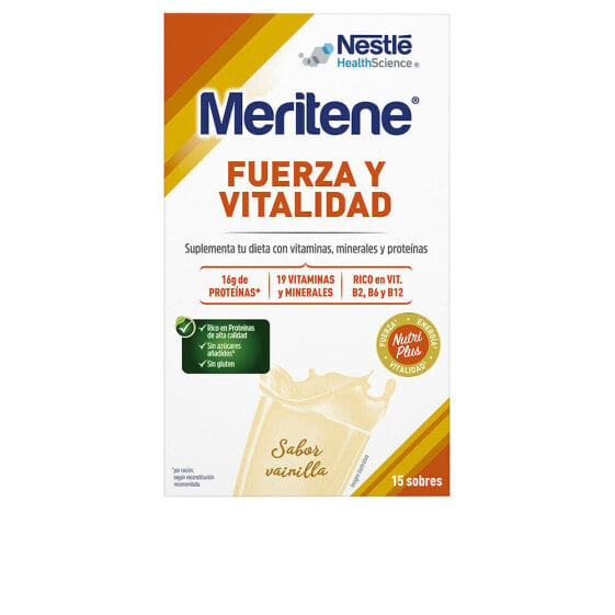 Протеиновый коктейль MERITENE Fuerza y Vitalidad Ваниль, 15 пакетиков по 30 г