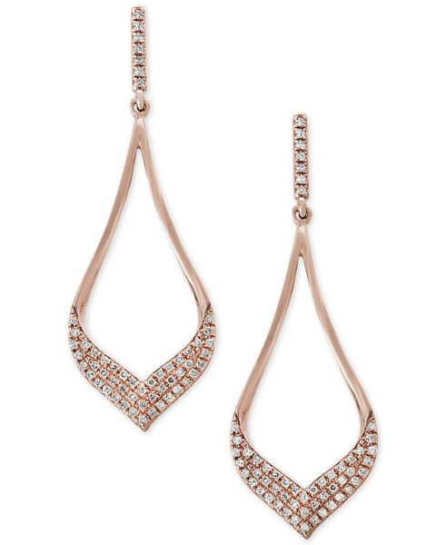 Pavé Rose by EFFY® Diamond Drop Earrings (1/3 ct. t.w.) in 14k Rose Gold
