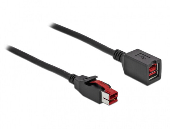Delock 85986 - 2 m - Black - Cable - Digital, Extension Cable 2 m