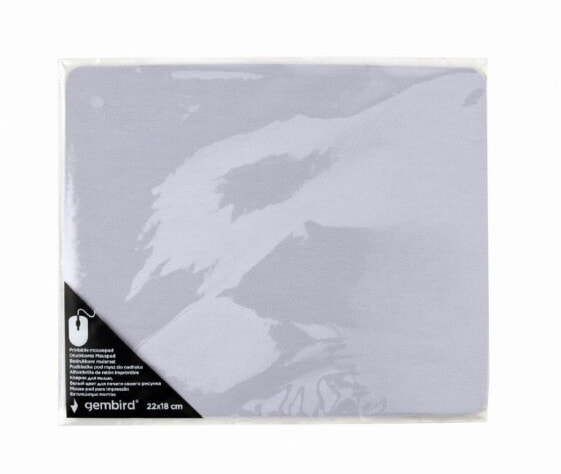 Gembird MP-PRINT-S - White - Monochromatic - Fabric - Foam - Rubber - Non-slip base - Gaming mouse pad
