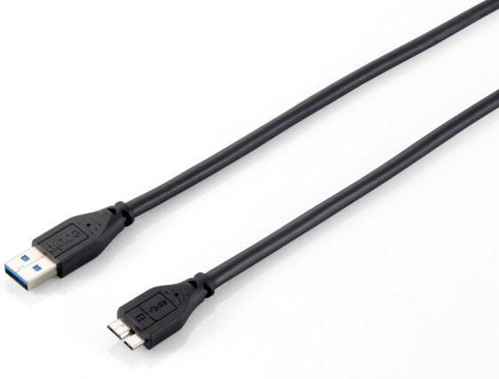 Equip USB 3.0 Type A to Micro-B Cable - 1.8 m - USB A - Micro-USB B - USB 3.2 Gen 1 (3.1 Gen 1) - Male/Male - Black
