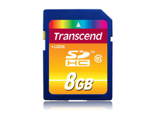 Transcend SD Card SDXC/SDHC Class 10 8GB - 8 GB - SDHC - Class 10 - NAND - 30 MB/s - Black