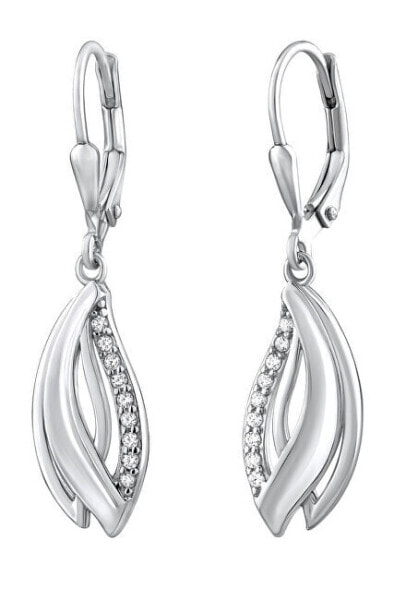 Glittering silver earrings with Nioba QREE513 zircons
