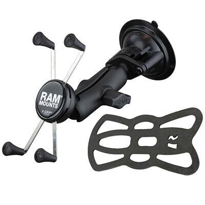 Ram Mounts X-Grip Large Phone Mount with Twist-Lock Suction Cup Base - Mobile phone/Smartphone - Bike/Car - Black