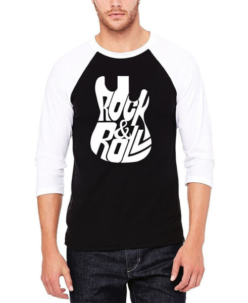 Rock And Roll Guitar - Men's Raglan Baseball Word Art T-Shirt