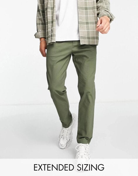 ASOS DESIGN cigarette fit chinos in khaki