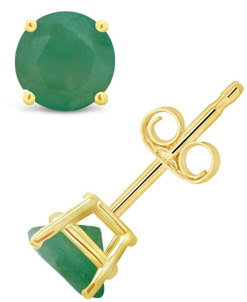 Emerald (1 ct. t.w.) Stud Earrings in 14K White Gold or 14K Yellow Gold