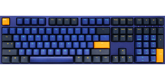 Ducky One 2 Horizon - Full-size (100%) - USB - Mechanical - Black - Blue - Yellow