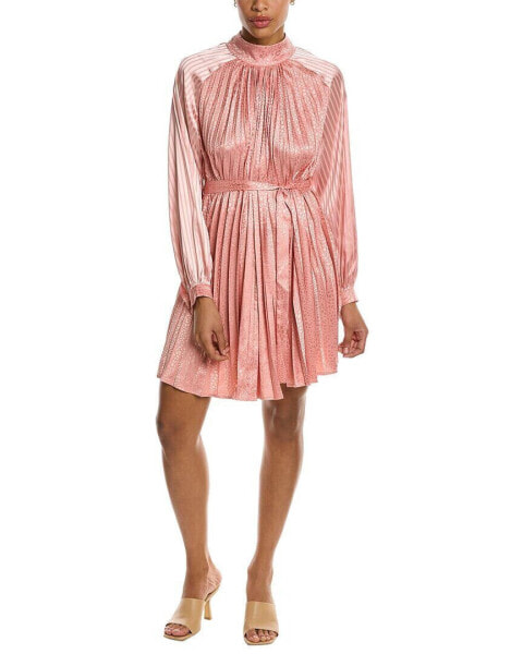 Beulah Accordion Pleated Mini Dress Women's Pink Os