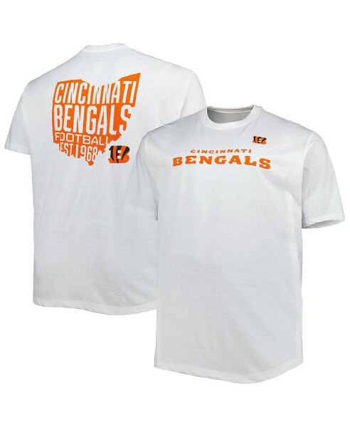 Men's White Cincinnati Bengals Big and Tall Hometown Collection Hot Shot T-shirt
