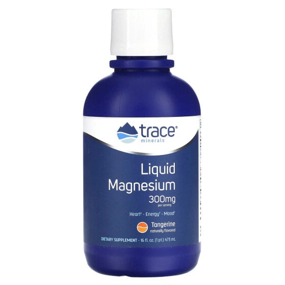 Trace Minerals ®, Жидкий магний, мандарин, 300 мг, 473 мл (16 жидк. Унций)