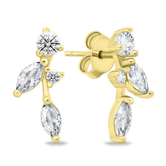 Beautiful gold-plated earrings with zircons EA619Y