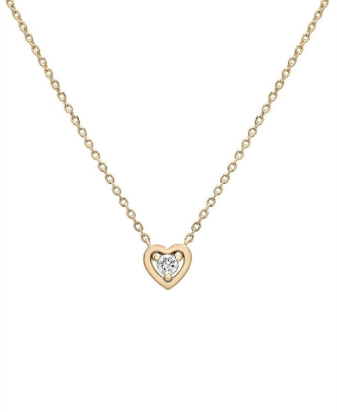 Diamond Heart 18" Pendant Necklace (1/10 ct. t.w.) in Gold Vermeil, Created for Macy's