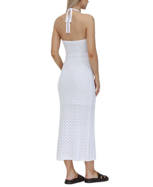 Women's Crochet Halter Maxi Dress