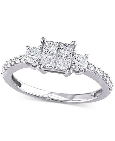 Кольцо Macy's Diamond Princess Quad Cluster ENGAGEMENT