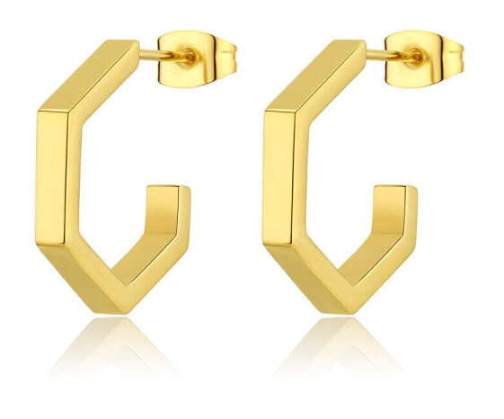 Chunky SHK44 modern gold plated hoop earrings