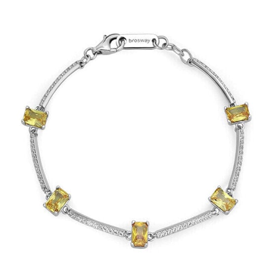 Fancy Energy Yellow cubic zirconia silver bracelet FEY05