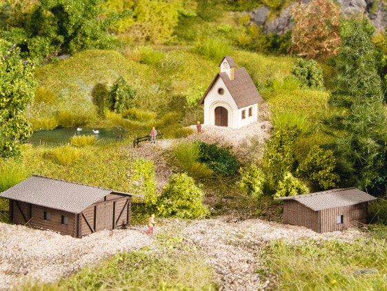 NOCH Small Buildings Set - Z (1:220) - Brown - White