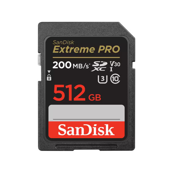 SanDisk Extreme PRO - 512 GB - SDXC - Class 10 - 200 MB/s - 140 MB/s - Class 3 (U3)