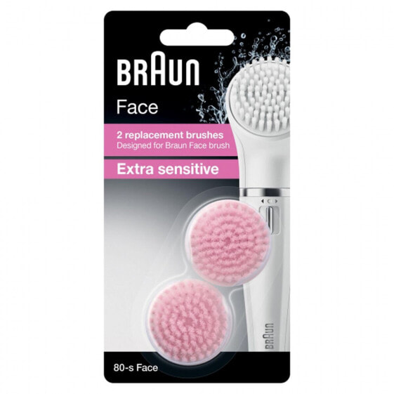 Очищающая щетка для лица Braun Face SE 80-s Refill Розовый 2 Предметы (2 штук)