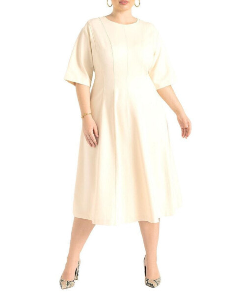 Plus Size Seam Detail Ponte Work Dress