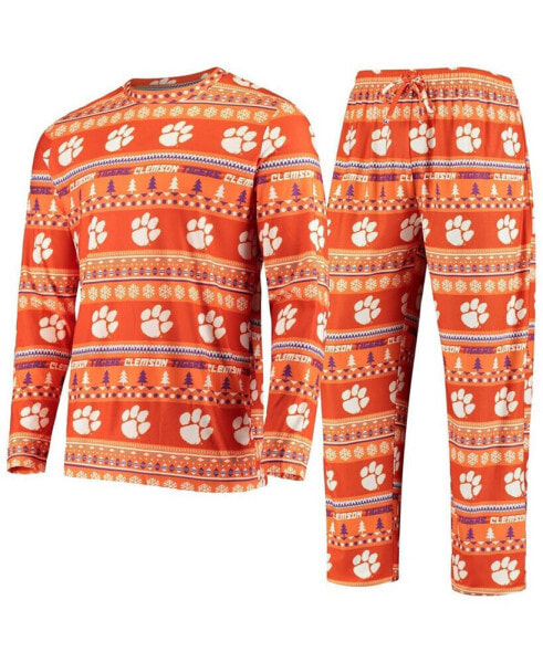 Пижама Concepts Sport мужская Оранжевая Clemson Tigers Ugly Sweater Knit Top and Pant Set
