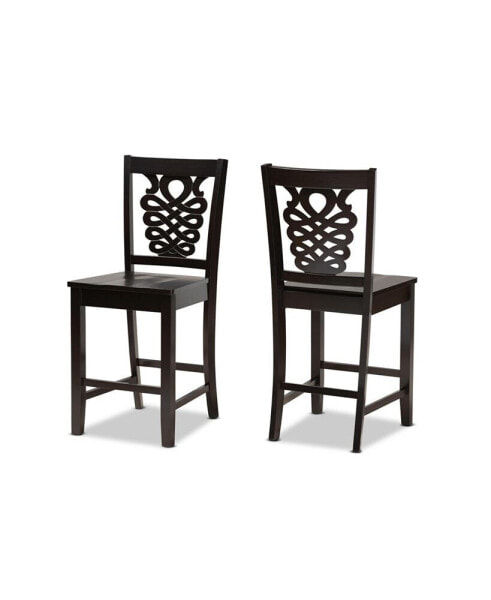 Gervais Modern and Contemporary Transitional Wood Counter Stool Set, 2 Piece