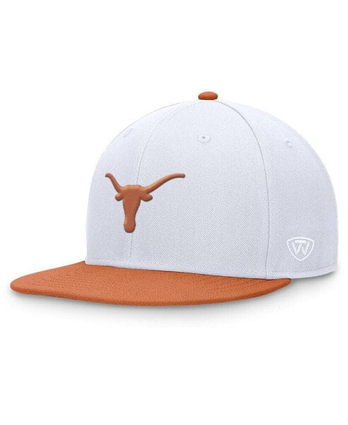 Men's White/Burnt Orange Texas Longhorns Rally Two-Tone Fitted Hat