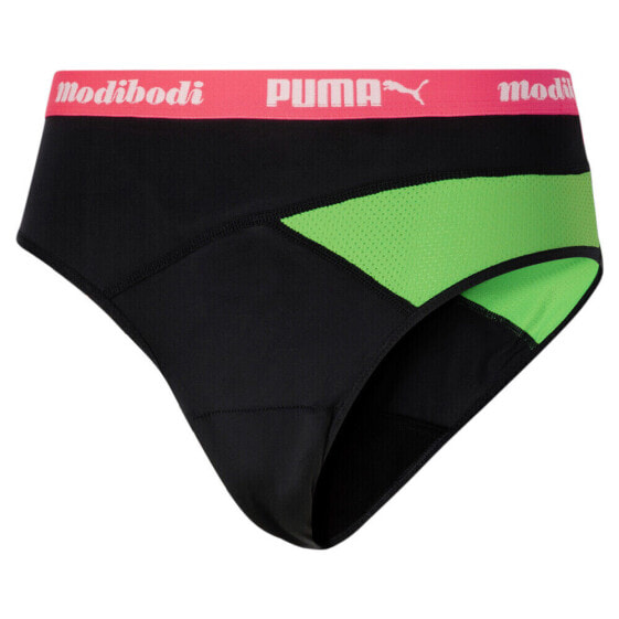 Puma Active Hi Cut Full Briefs X Mb Womens Black, Green Casual 93398402