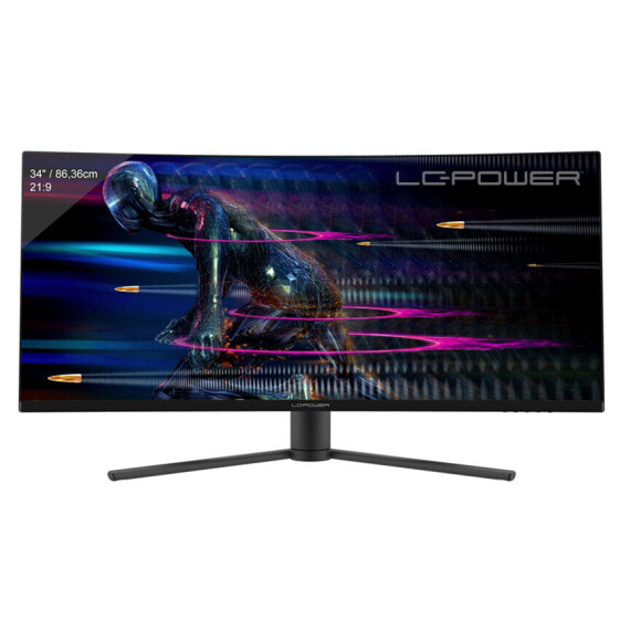 LC-Power LC-M34-UWQHD-165-C, 86.4 cm (34"), 3440 x 1440 pixels, UltraWide Quad HD, 4 ms, Black, Red